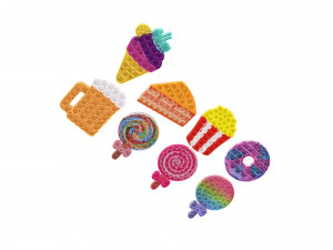 Food Pop It Fidget Toys Set Model 3D