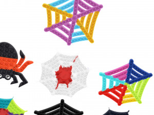 Spider Web Pop It Fidget Toys Set 3D Модель