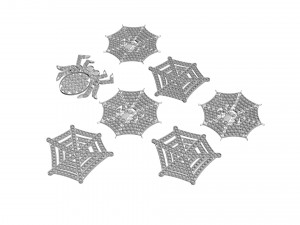 Spider Web Pop It Fidget Toys Set 3D Модель