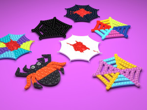 Spider Web Pop It Fidget Toys Set 3D Модель