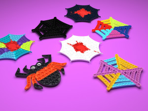 Spider Web Pop It Fidget Toys Set 3D Модель