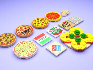 Lego Pizza Equipment With Lego Pizza 3D Model
