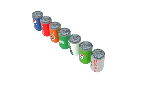 Lego Soda Cans Set 3D in 3DExport