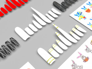 Artificial Nails With Epuipment Set 3D मॉडल