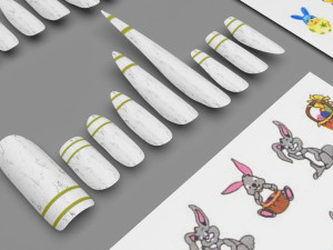 Artificial Nails With Epuipment Set 3D मॉडल