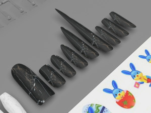 Artificial Nails With Epuipment Set 3D मॉडल