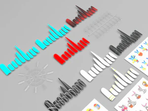 Штучні нігті з комплектом Epuipment 3D Модель