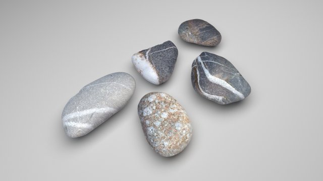 Rocks Set 3D Model .c4d .max .obj .3ds .fbx .stl .blend 