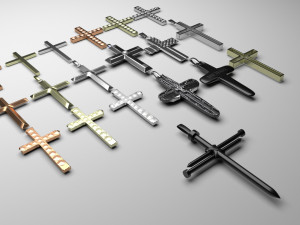3d Print Ready Cross Pendants Set 3D 模型