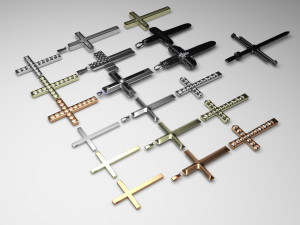 3d Print Ready Cross Pendants Set 3D मॉडल