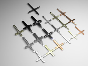 3d Print Ready Cross Pendants Set 3D मॉडल