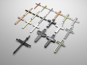 3d Print Ready Cross Pendants Set 3D मॉडल
