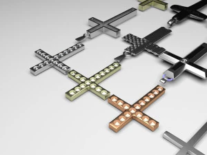 3d Print Ready Cross Pendants Set 3D Model