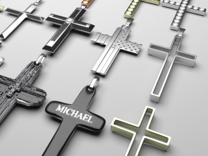 3d Print Ready Cross Pendants Set 3D मॉडल