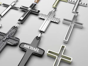 3d Print Ready Cross Pendants Set 3D Model