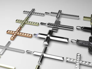 3d Print Ready Cross Pendants Set 3D Model