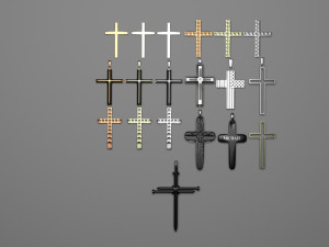 3d Print Ready Cross Pendants Set 3D मॉडल