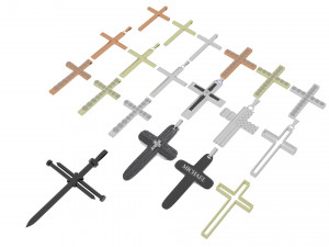 3d Print Ready Cross Pendants Set 3D मॉडल
