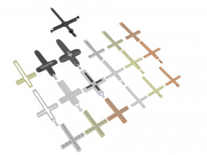 3d Print Ready Cross Pendants Set 3D मॉडल