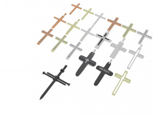 3d Print Ready Cross Pendants Set 3D मॉडल