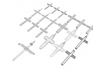 3d Print Ready Cross Pendants Set 3D मॉडल