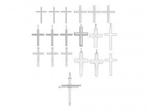 3d Print Ready Cross Pendants Set 3D मॉडल