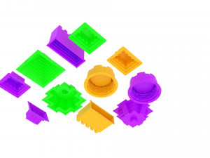 Kinetic Sand Molds Set 3D Модель