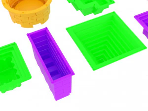 Kinetic Sand Molds Set 3D Model