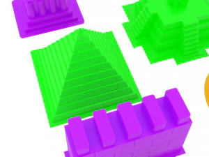 Kinetic Sand Molds Set 3D Model
