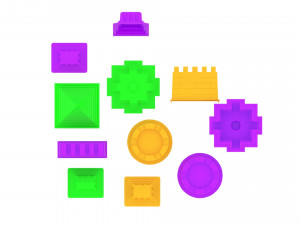 Kinetic Sand Molds Set 3D Модель