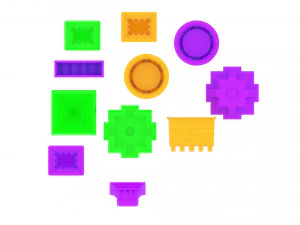 Kinetic Sand Molds Set 3D Model