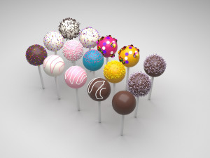Cake Pops Set 3D Модель