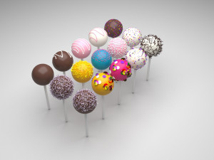 Cake Pops Set 3D Модель