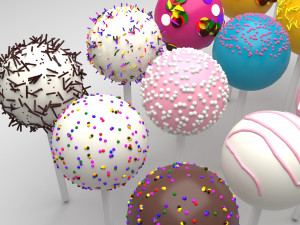 Cake Pops Set 3D Модель