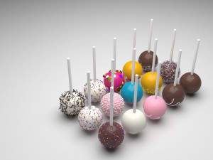 Cake Pops Set 3D Модель