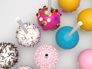 Cake Pops Set 3D Модель