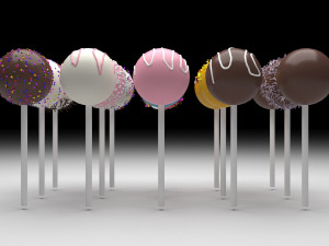 Cake Pops Set 3D Модель