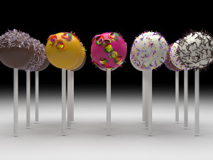 Cake Pops Set 3D Модель