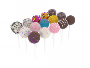 Cake Pops Set 3D Модель