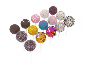 Cake Pops Set 3D Модель