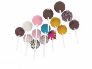 Cake Pops Set 3D Модель