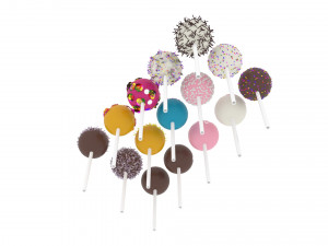 Cake Pops Set 3D Модель