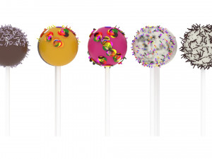 Cake Pops Set 3D Модель