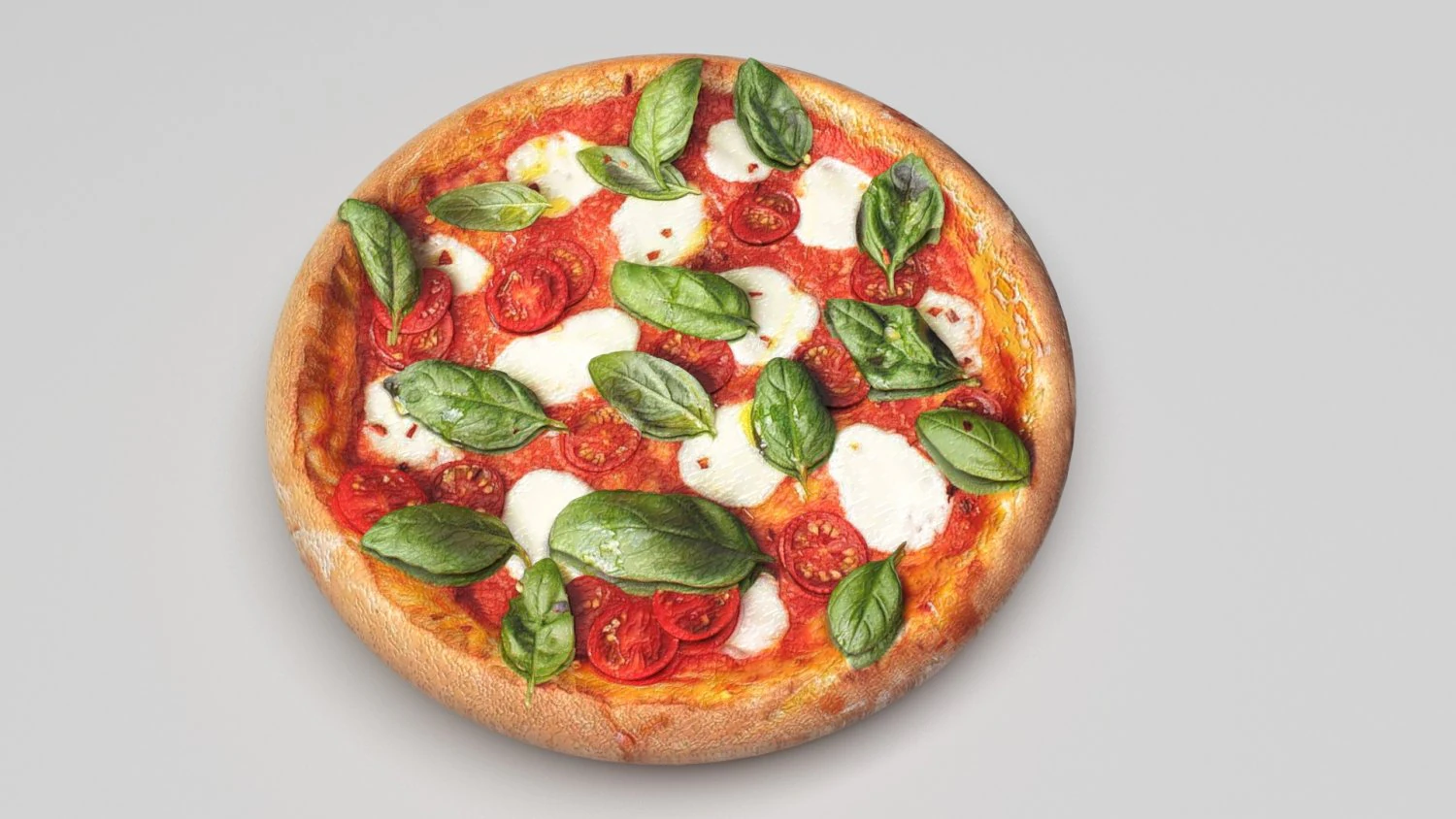 Margherita Pizza 3D Model .c4d .max .obj .3ds .fbx .stl .blend 