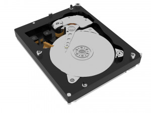 Opened Hard Disk Drive 3D Модель