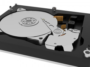 Opened Hard Disk Drive 3D Модель
