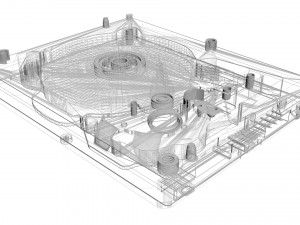 Opened Hard Disk Drive 3D Модель