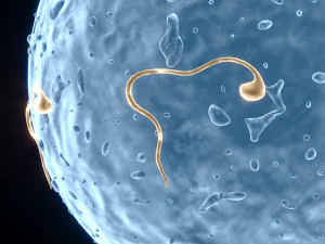 Human Egg With Sperm Cell 3D Model