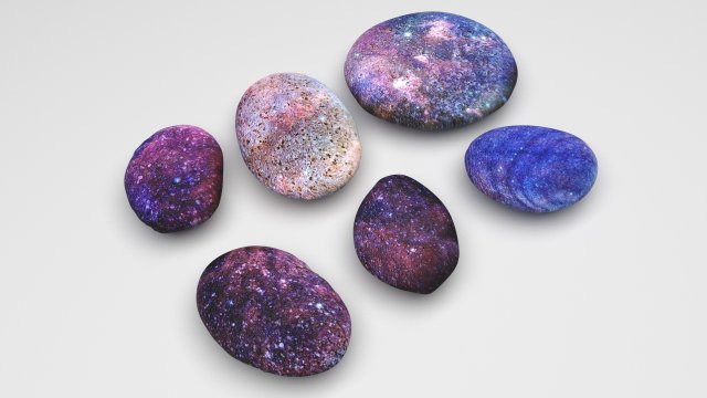 Galaxy Rocks Set 3D Модель .c4d .max .obj .3ds .fbx .stl .blend 