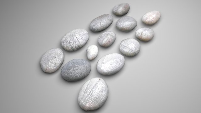Grey and White Rocks Set 3D Модель .c4d .max .obj .3ds .fbx .stl .blend 